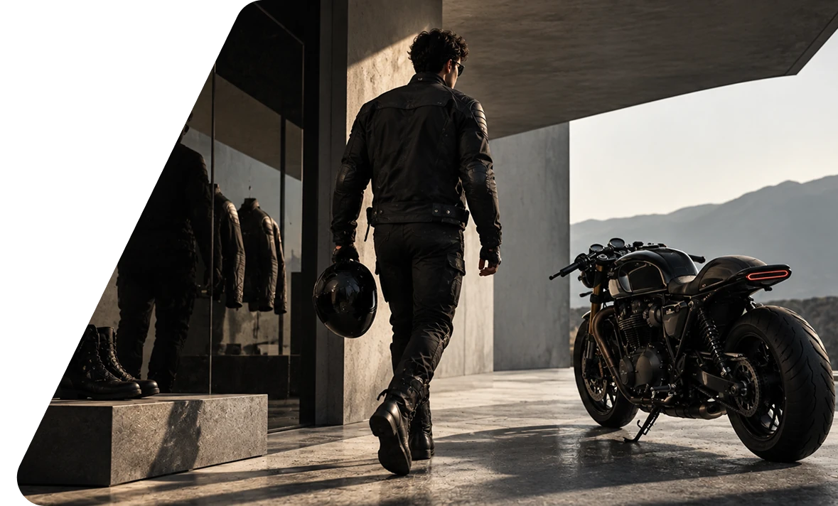 8-Gear rider with motorcycle